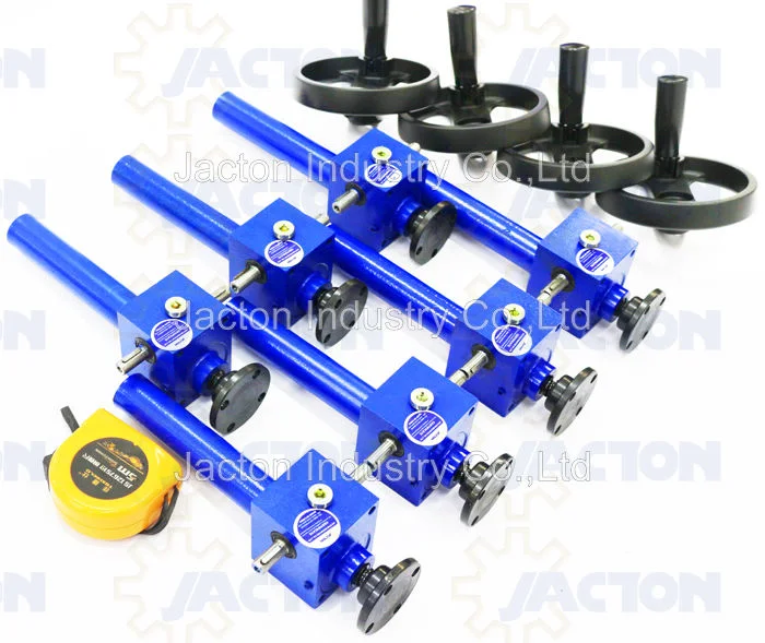 Manual Operated Hand Wheel Screw Jacks, Manual Screw Jack Is Composed of Hand Wheel or Hand Crank and a Worm Gear Screw Jack, Hand Crank Screw Jack