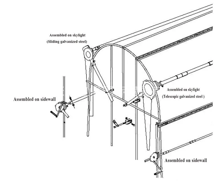 Greenhouse Sidewall Manual Film Roll up Hand Crank Winch for Greenhouse Vent